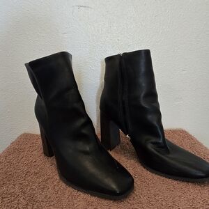 JustFab Black Heeled Boots